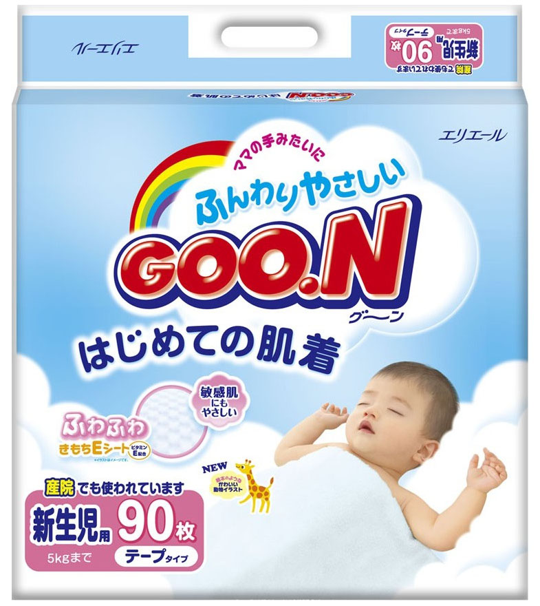 

Подгузники Goo.N New Collection для новорожденных 0-5 кг 90 шт