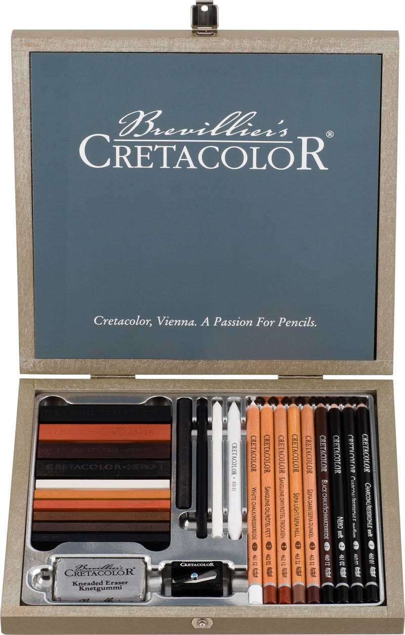 фото Набор художественный cretacolor black box для графики в деревянной коробке