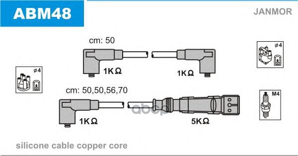 

Комплект проводов зажигания JANMOR ABM48
