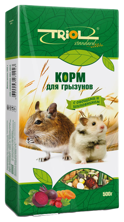 

Сухой корм для грызунов Triol Standard, с овощами и шиповником, 500 г, Standard