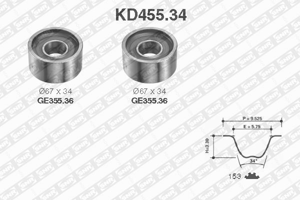 фото Комплект ремня грм snr kd455.34 ntn-snr