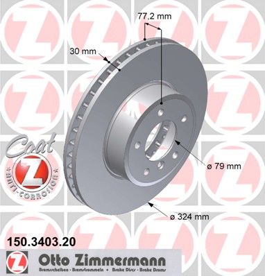 фото Тормозной диск zimmermann 150.3403.20