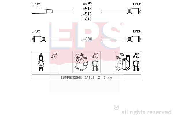 Комплект проводов зажигания EPS 1.500.511