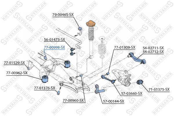 фото Рычаг независимой подвески колеса stellox 77-00998-sx