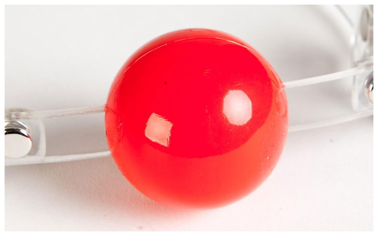 фото Кляп-шар toyfa theatre силиконовый на прозрачных ремешках красный
