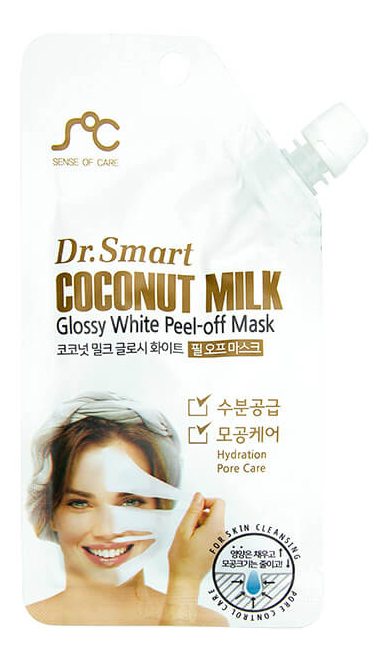 Маска для лица Dr.Smart Coconut Milk Glossy White Peel-Off Mask 25 мл lanbena маска от черных точек с экстрактом камелии 17