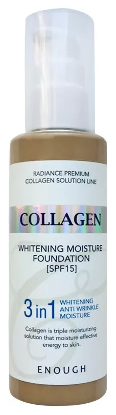 Тональный крем Enough Collagen Whitening Moisture Foundation SPF15 3 in 1 21 100 мл крем тональный relouis non transfer foundation тон 30 nude