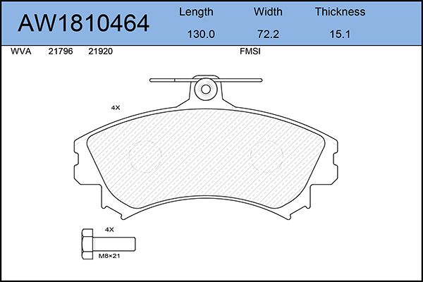 

Тормозные колодки AywiParts дисковые AW1810464