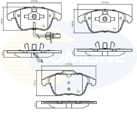 фото Комплект тормозных колодок, дисковый тормоз comline cbp11591