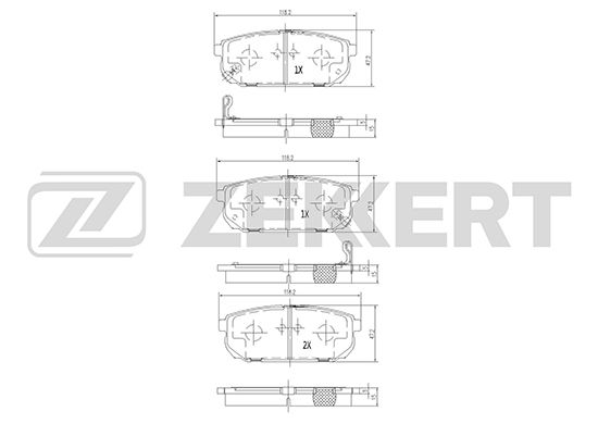 фото Комплект тормозных колодок, дисковый тормоз zekkert bs-1918