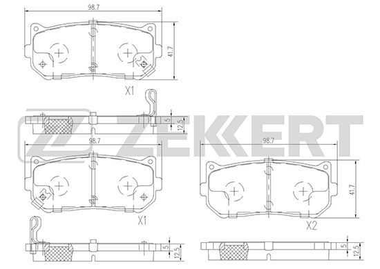 

Комплект тормозных колодок, дисковый тормоз ZEKKERT BS-2809