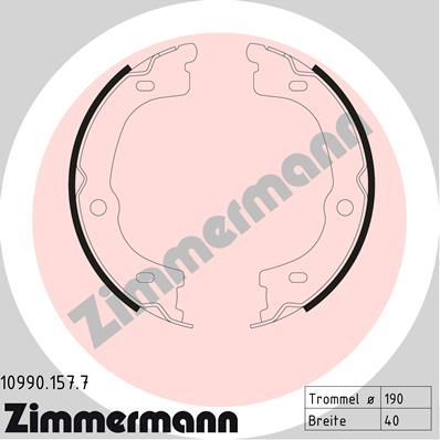 

Комплект тормозных колодок, стояночная тормозная система ZIMMERMANN 10990.157.7
