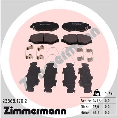 

Тормозные колодки ZIMMERMANN дисковые 23868.170.2