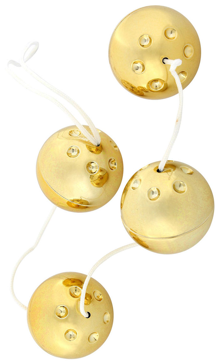 фото Четыре золотистых вагинальных шарика seven creations