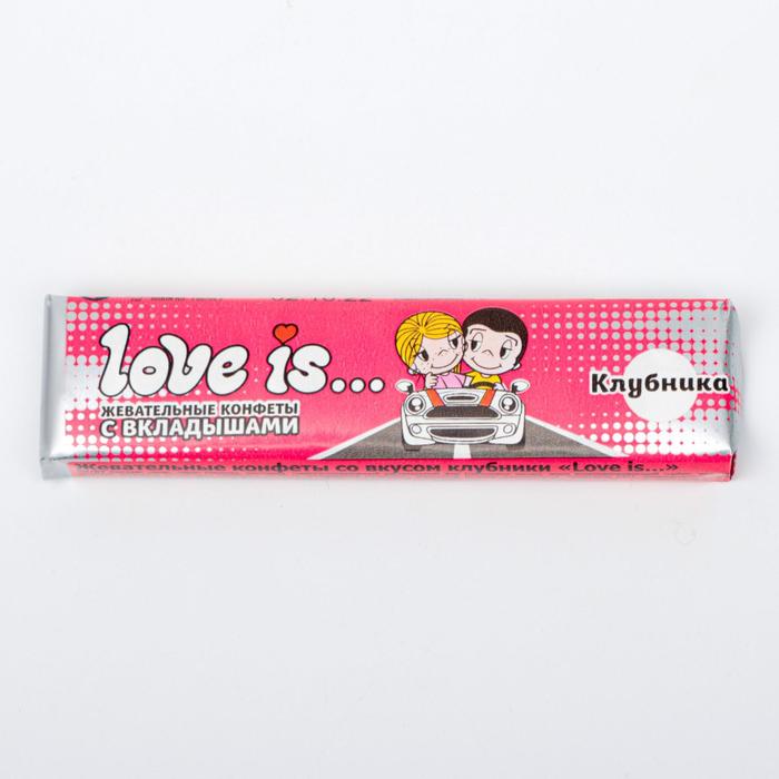 Жевательные конфеты Love Is клубника 25 г, 12 штук
