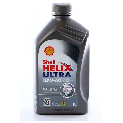 Моторное масло Shell синтетическое 10W60 Helix Ultra Racing API SN/CF ACEA A3/B3 A3/B4 1л