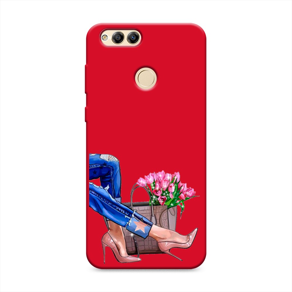 

Матовый силиконовый чехол "Каблучки" на Honor 7X, 63753-1