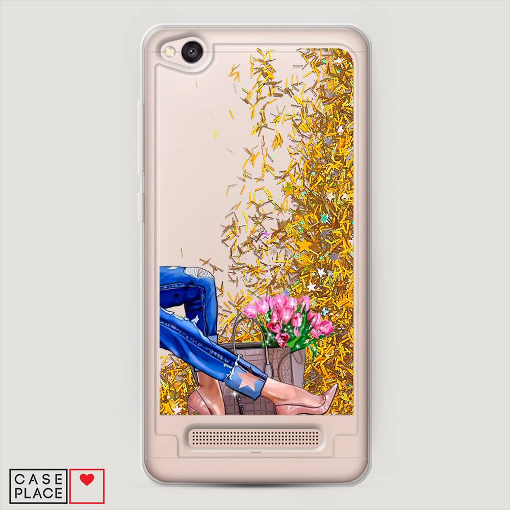 

Жидкий чехол с блестками "Каблучки" на Xiaomi Redmi 4A, 31390-1