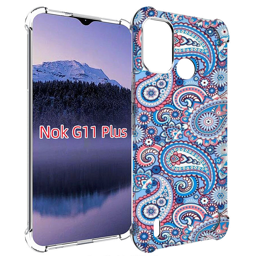 

Чехол MyPads красивый голубой арнамент для Nokia G11 Plus, Прозрачный, Tocco