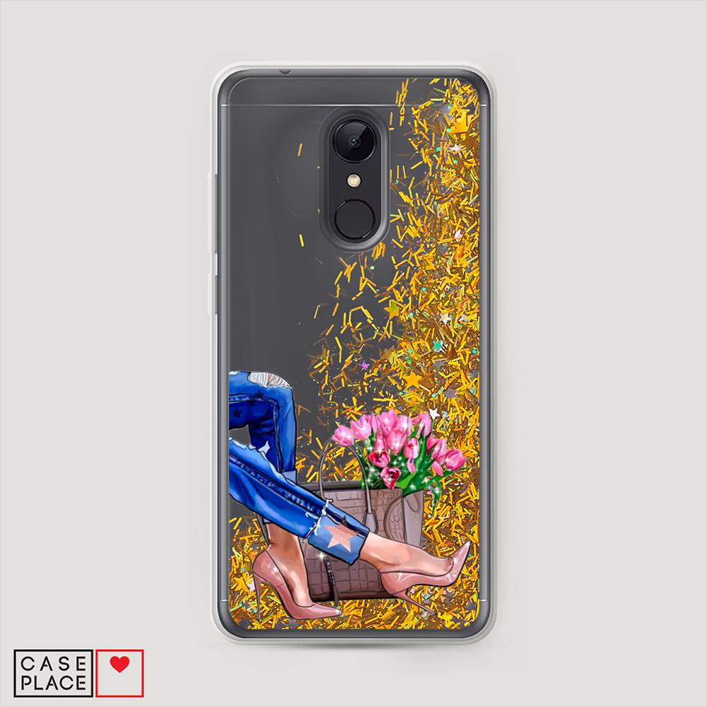 

Жидкий чехол с блестками "Каблучки" на Xiaomi Redmi 5, 33090-1