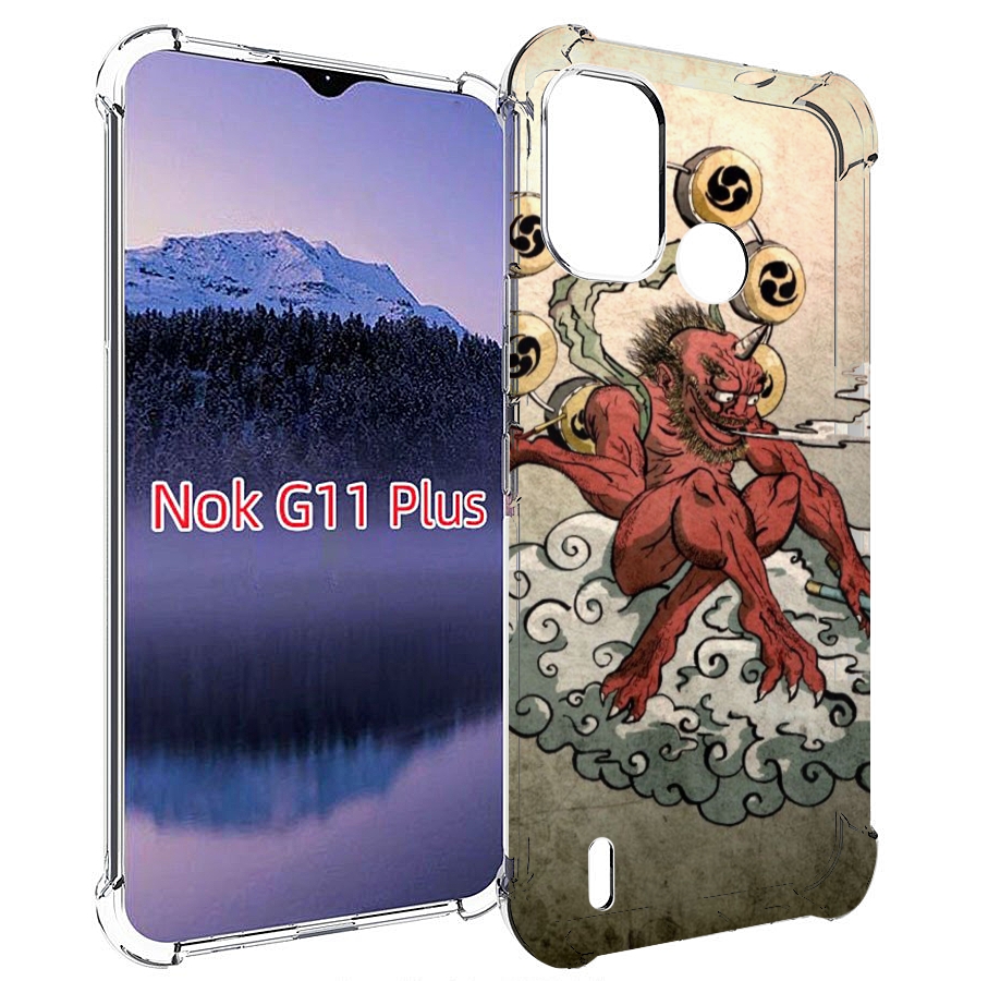 

Чехол MyPads красный чертик на облаке для Nokia G11 Plus, Прозрачный, Tocco