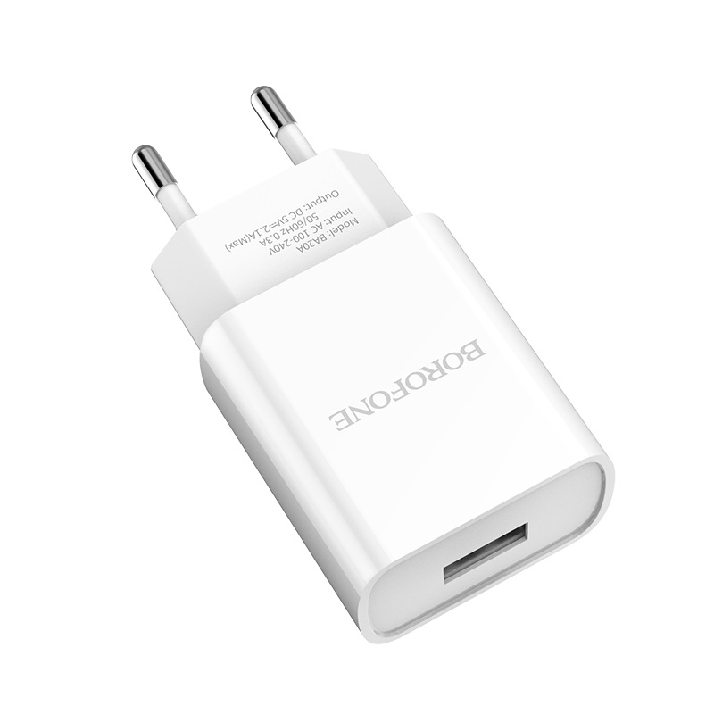

Сетевое зарядное устройство Borofone BA20A (2A) без кабеля, белый