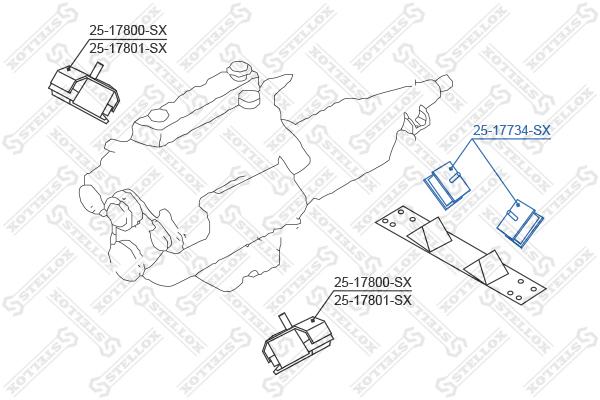 

Опора двигателя Stellox 2517734SX