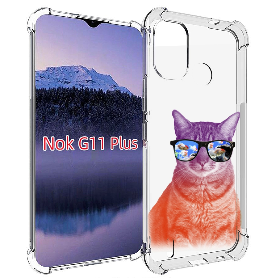 

Чехол MyPads крутой кот-2 для Nokia G11 Plus, Прозрачный, Tocco