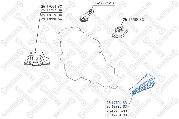 

Опора двигателя Stellox 2517781SX