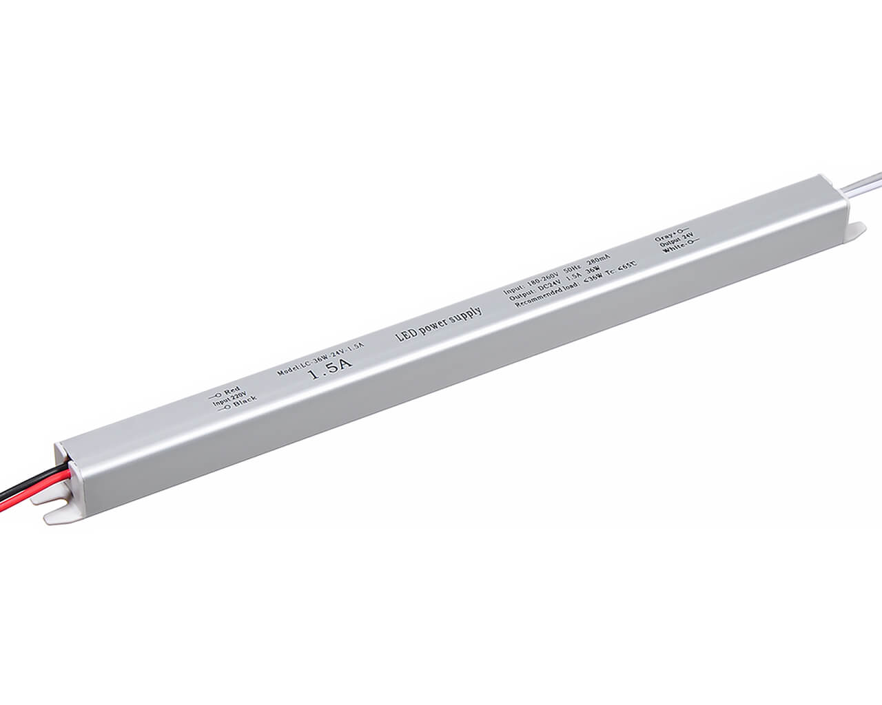 

Блок питания LC-K35W-24V IP20 1.5 А карандаш 282x18x18, Серебристый