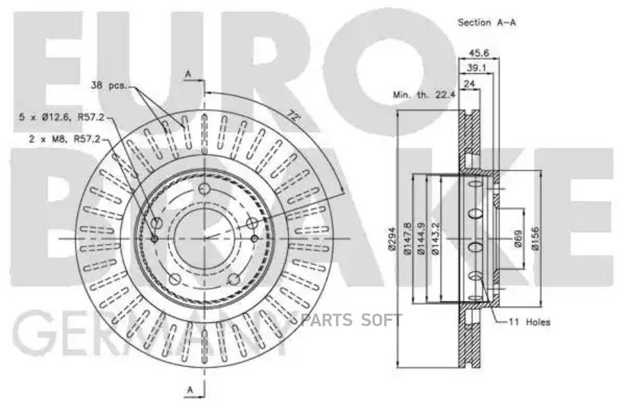 

Тормозной диск EUROBRAKE 5815203043