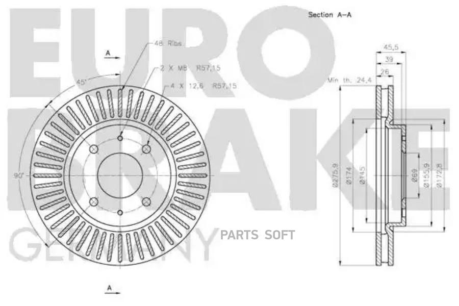 

Тормозной диск EUROBRAKE 5815203052