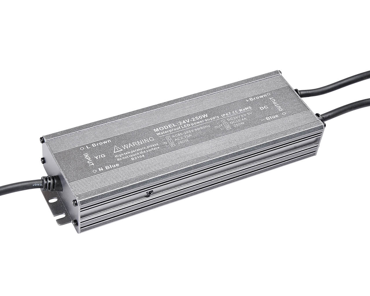 

Блок питания LC-WP-250W-24V IP67 10.4 A 235x76x35, Серебристый