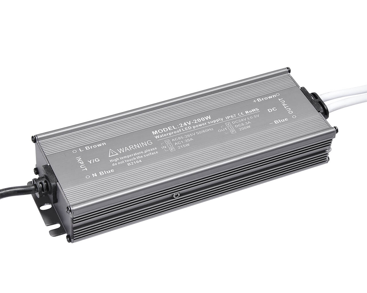 

Блок питания LC-WP-200W-24V IP67 8.3 A 215x70x35, Серебристый