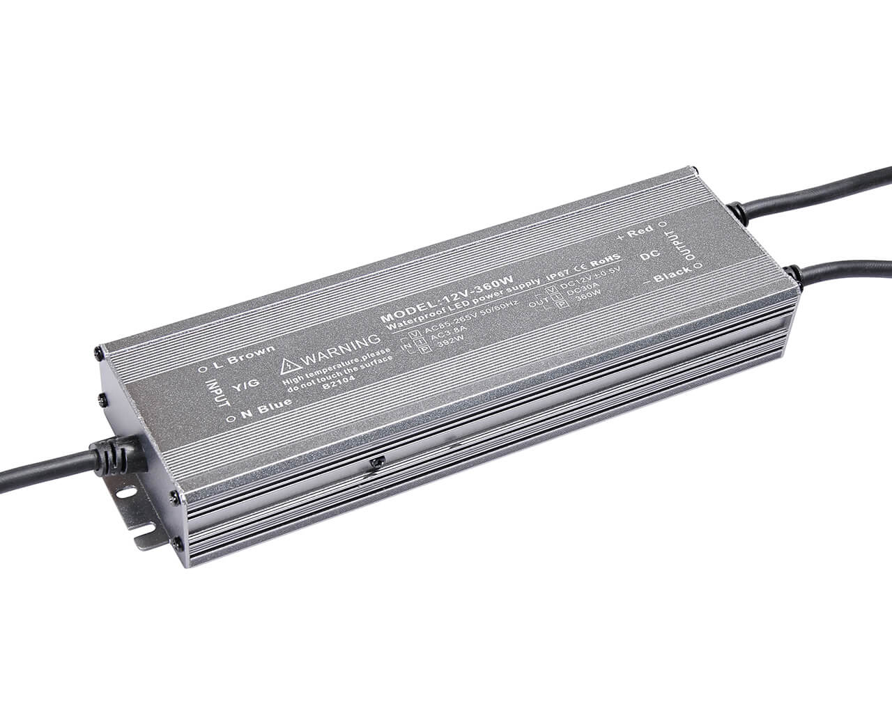 

Блок питания LC-WP-360W-12V IP67 30 A 255x76x35, Серебристый