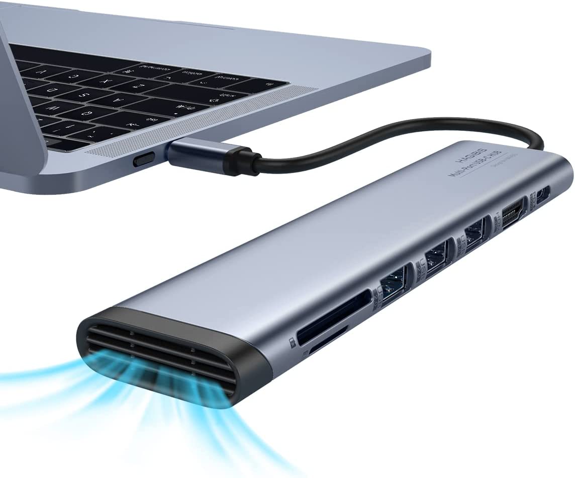 USB-концентратор (хаб) с охлаждением 7 в 1 Hagibis, USB3.0 х 1, USB 2.0 x 2, HDMI, PD, SD/