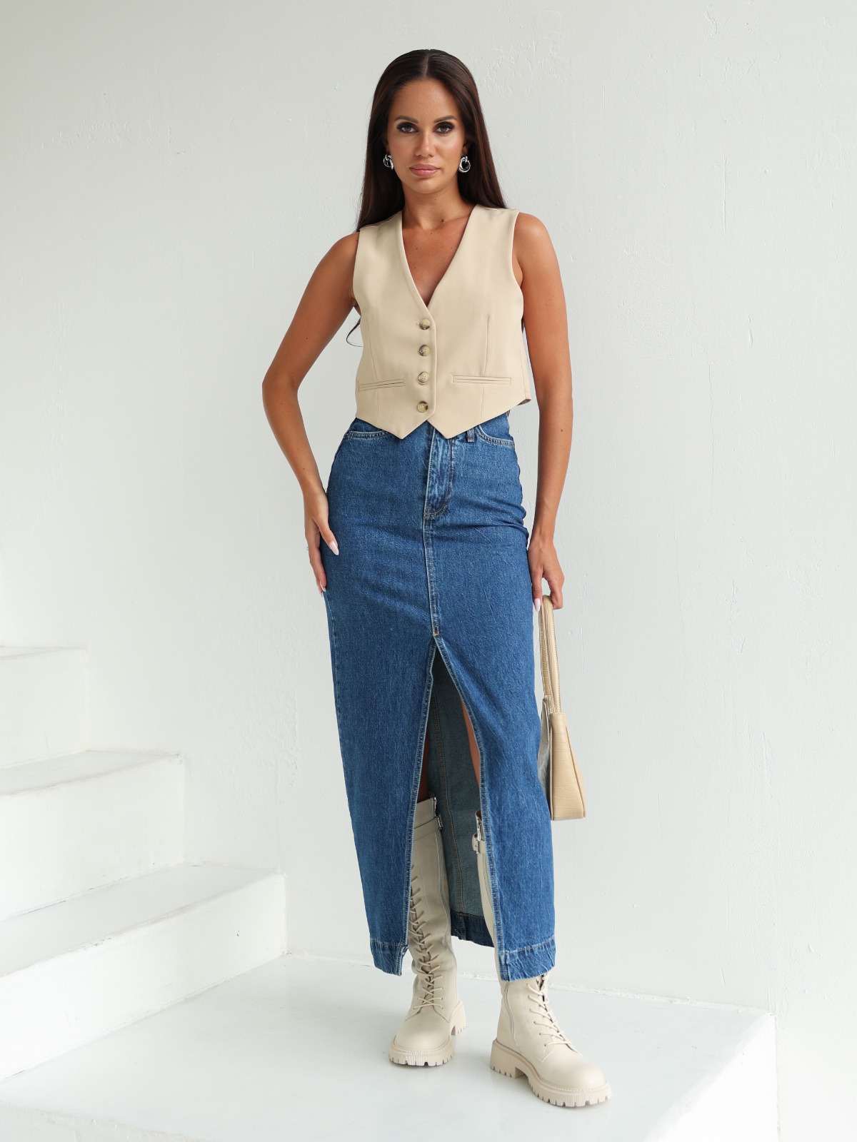 Юбка женская CRACPOT 5059 синяя 29