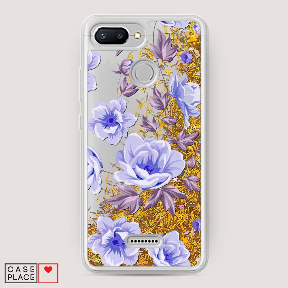 

Жидкий чехол с блестками "Цветочная фантазия 1" на Xiaomi Redmi 6, 33890-1