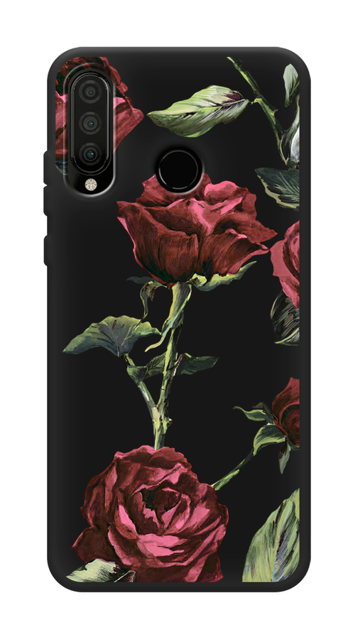 

Чехол Awog на Honor 20 Lite 2020 "Бордовые розы фон", Красный, 611252-1