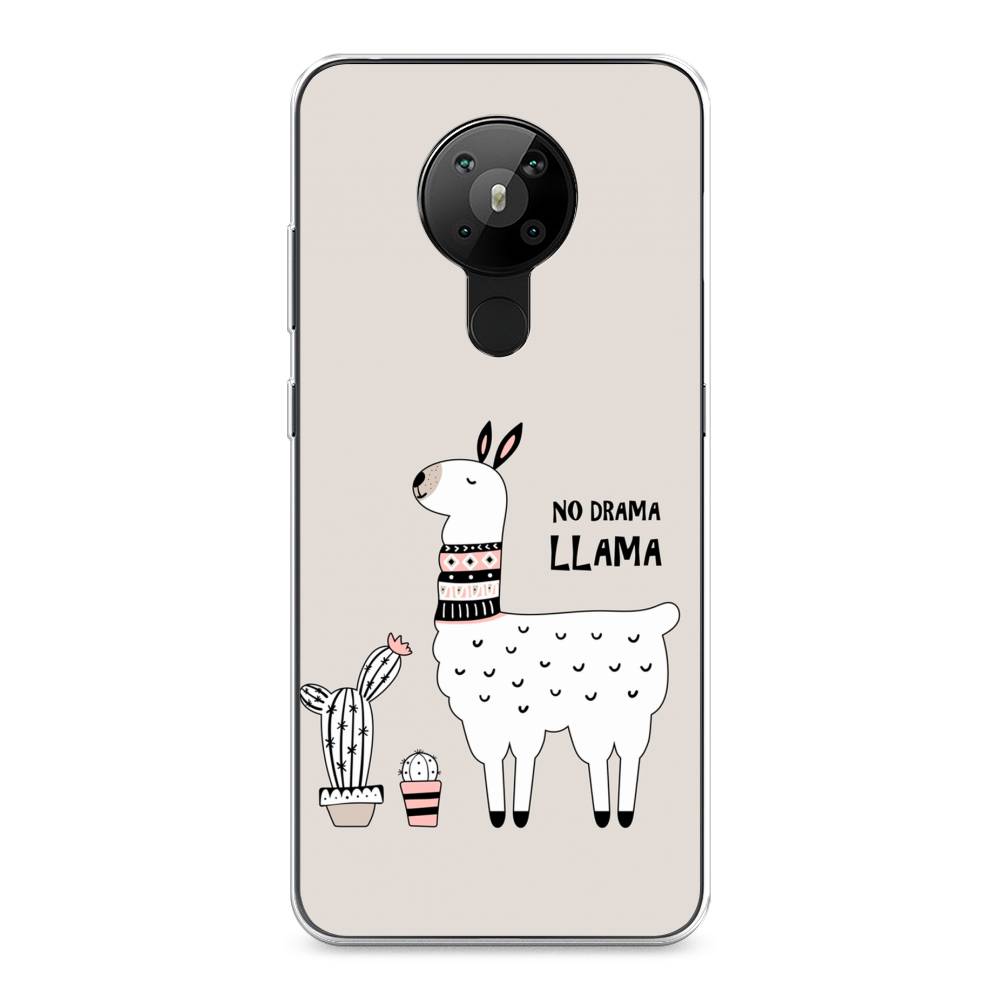 

Чехол Awog на Nokia 5.3 / Нокиа 5.3 "No drama LLama", Бежевый;серый;белый, 123450-2