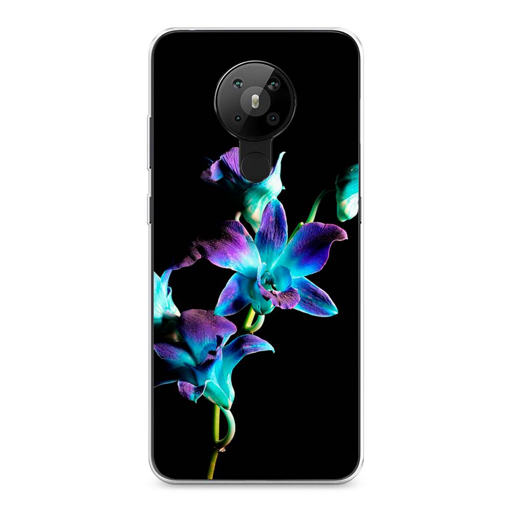 

Чехол Awog на Nokia 5.3 / Нокиа 5.3 "Синий цветок на черном", Черный;голубой;синий, 123450-8