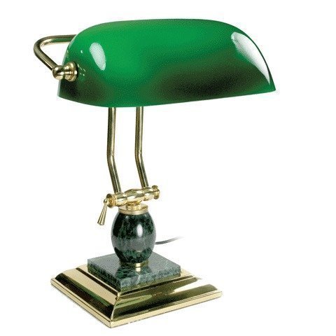 фото Настольный светильник из мрамора металла "зеленая лампа" galant 231488