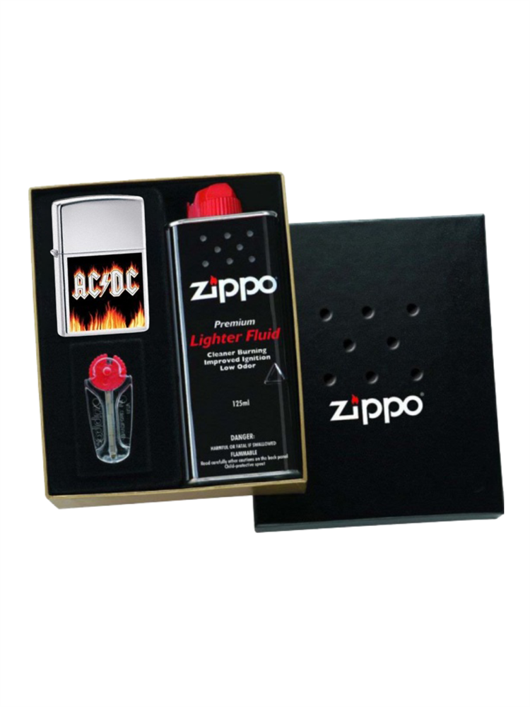 фото Набор zippo: зажигалка 24277 бензиновая, топливо, кремний для зажигалки