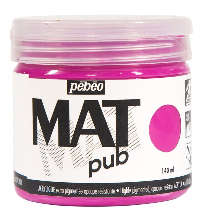 

Краска акриловая Pebeo экстра матовая Mat Pub №1 Розовый тирин 140 мл