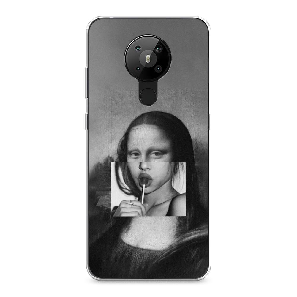 

Чехол Awog на Nokia 5.3 / Нокиа 5.3 "Mona Lisa sucking lollipop", Серый, 123450-9