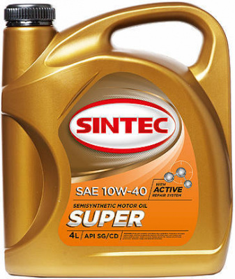 фото Масло моторное п/с sintec super sae 10w-40 api sg/cd 4л