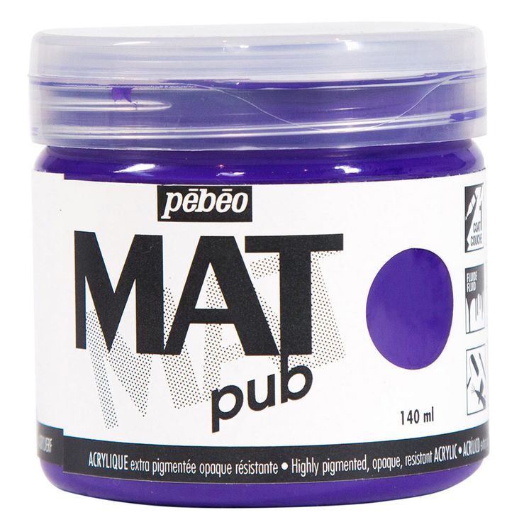 

Краска акриловая Pebeo экстра матовая Mat Pub №1 фиолетовый кобальт 140 мл