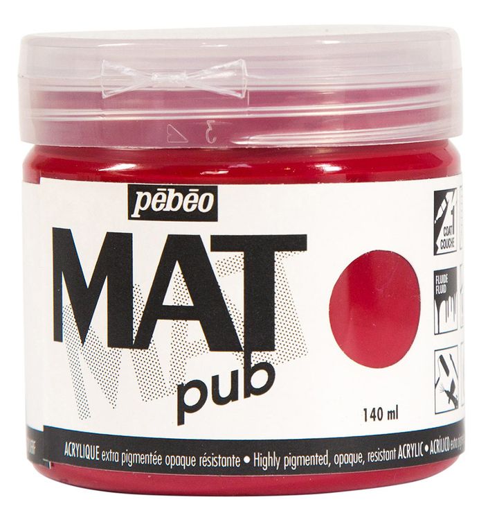 

Краска акриловая Pebeo экстра матовая Mat Pub №2 Карминовый 140 мл, Розовый