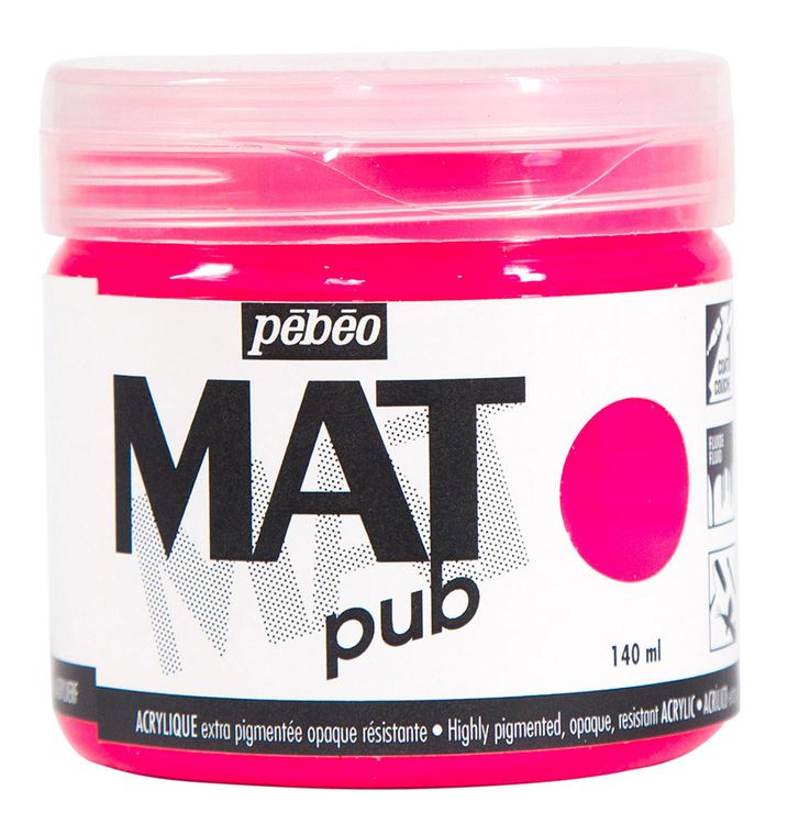

Краска акриловая Pebeo экстра матовая Mat Pub №3 Розовый флуоресцентный 140 мл