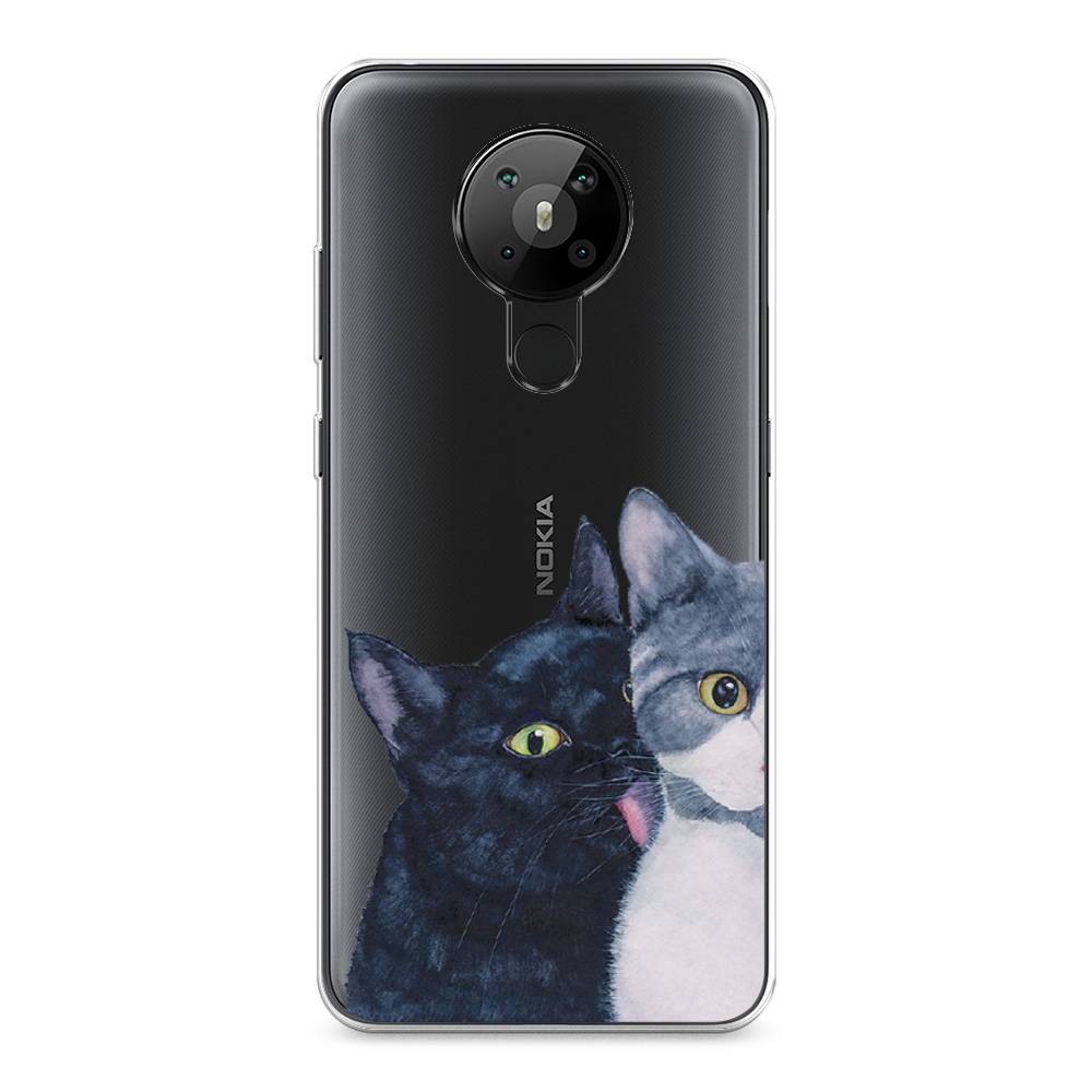 

Чехол Awog на Nokia 5.3 / Нокиа 5.3 "Кошачья любовь", Синий, 123450-1